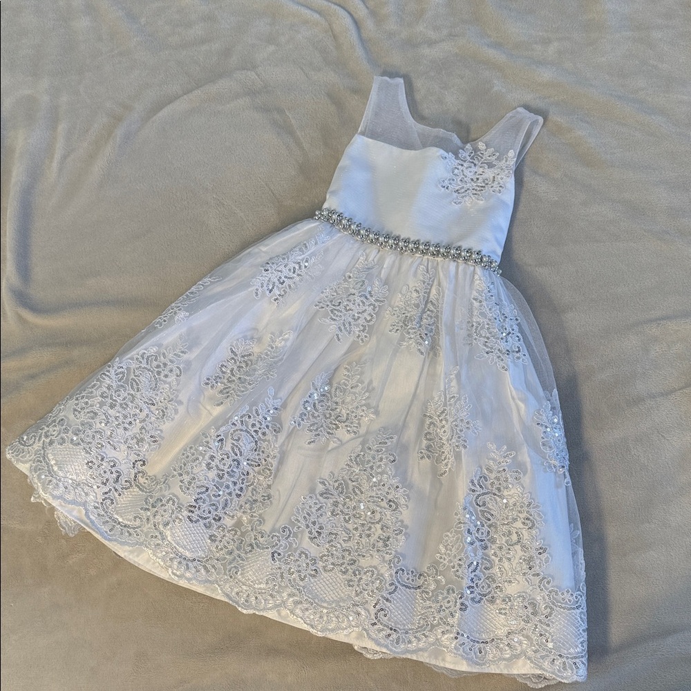 American Princess White Lace Formal Dress